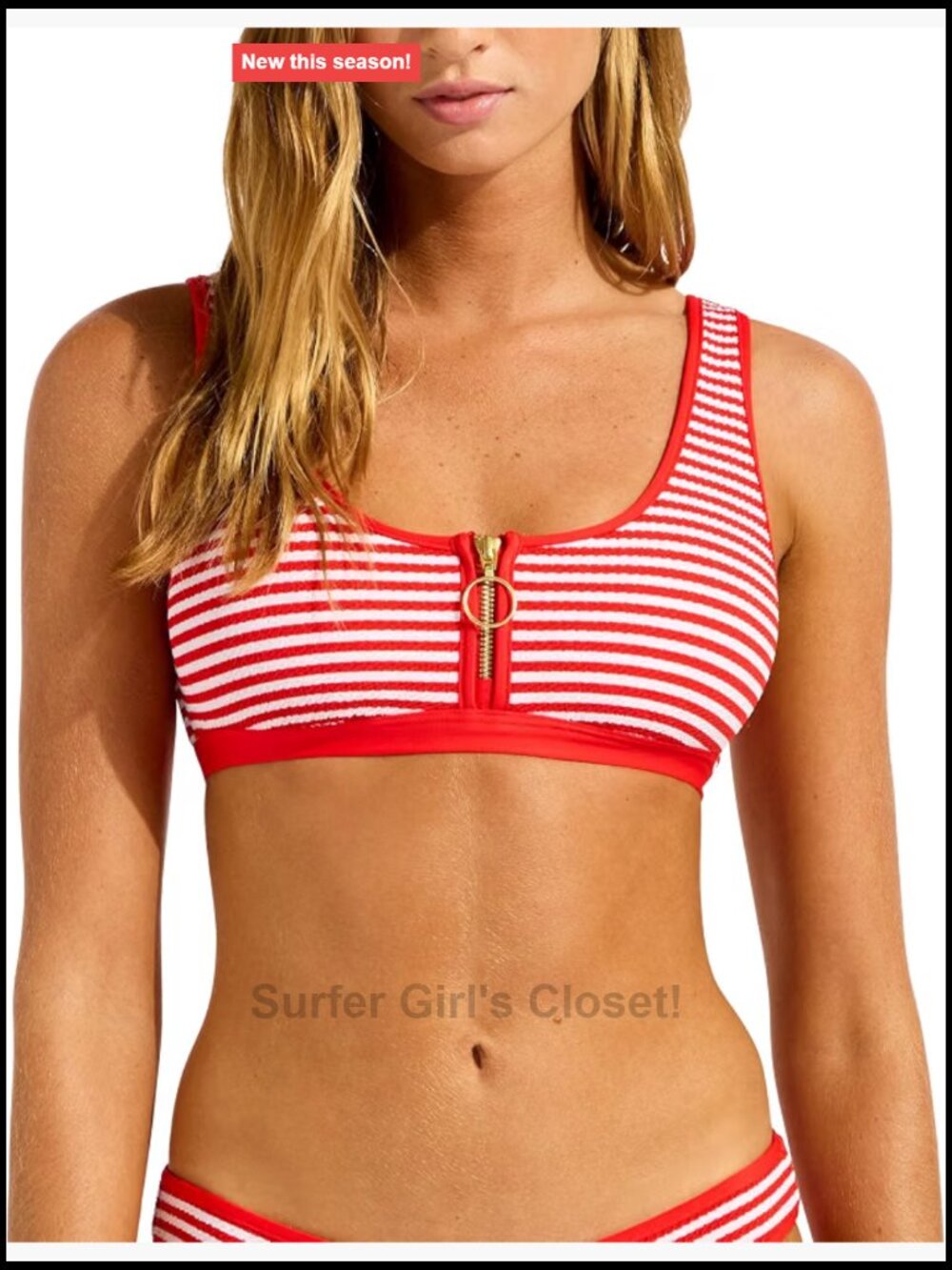 Zip Front Tank Top with Removable Cups - Nylon Blend Swimsuit Top